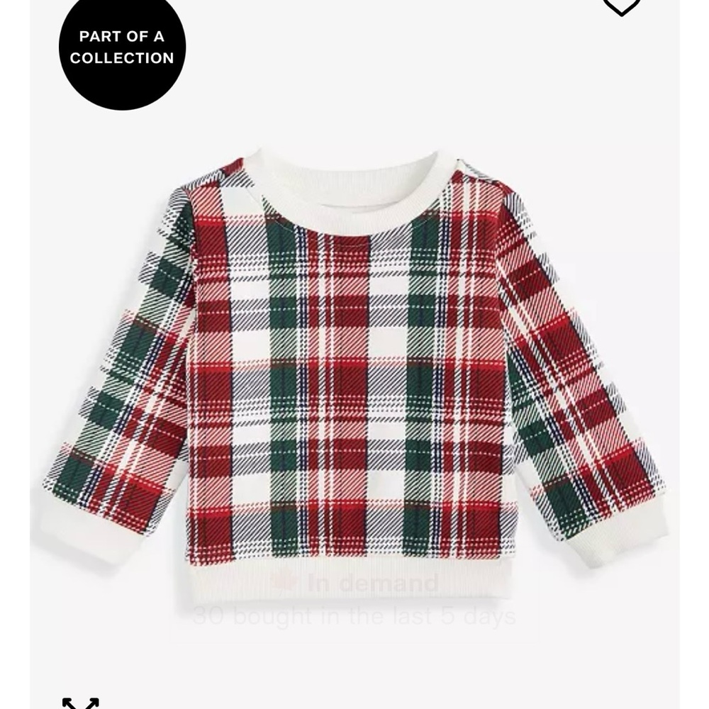 First Impressions Plaid Sweater - Red, Green, and White